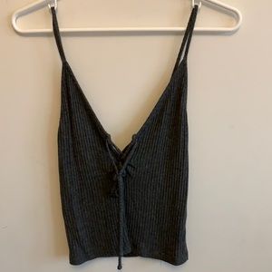 Grey Brandy Melville Lace up Tank top